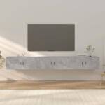 vidaXL 3 db betonszürke fali TV-szekrény 100 x 34, 5 x 40 cm (3188378)