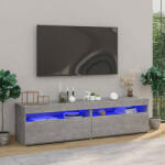 vidaXL 2 db betonszürke TV-szekrény LED-világítással 75 x 35 x 40 cm (804400)