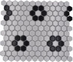  Mozaic piscină ceramic HX035 alb-negru lucios 26x30 cm