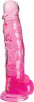 Pipedream King Cock Clear Cock with Balls 8" Pink Dildo