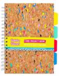 Pukka Pad Spirálfüzet, B5, vonalas, elválasztóval, 100 lap, PUKKA PADS "Planet Cork Project Book", parafa (PUP9856) - tonerprint