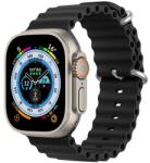 DUX DUCIS pótszíj (egyedi méret, szilikon, állítható, hullám minta) FEKETE Apple Watch Series 1 38mm, Apple Watch Series 6 40mm, Apple Watch Series 3 38mm, Apple Watch Series 2 38mm, Apple Watc (GP-142283)