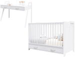 Lettino 2în1 Pătuț și birou CONE 120x60 - WHITE
