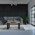 Greensite Odell MIX Salon Loft modern dohányzóasztal, 50x90x58 cm, sonoma-fekete
