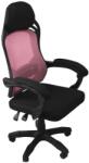 GreenSite Forgó irodai szék, Oscar, hálós szövet, 64x125x61 cm, fekete - rózsaszín