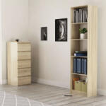 GreenSite Odell R50 polcos szekrény, könyvtartó, 50x181.5x30 cm, sonoma