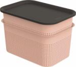 Rojaplast Fedeles tároló doboz szett BRISEN 2x 4, 5L rózsaszín/antracit - idilego