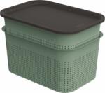  Fedeles tároló doboz szett BRISEN 2x 4, 5L zöld/antracit - idilego