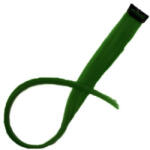  Színes hajtincs sötétzöld, egyenes, 60 cm