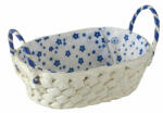 DOMOTTI Cos oval cu manere captusit cu material 20x14x6cm, mix culori, Palma (68098)