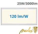 NEDES LED panel (295 x 595 mm) 25W - természetes fehér, 120+lm/W, backlite panel, UGR (PL6221U)