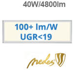 NEDES LED panel (1200 x 300 mm) 40W - természetes fehér, 120 lm/W, backlite panel, UGR (PL7224U)