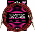Ernie Ball Braided Straight Straight Inst Cable Fekete-Piros 3 m Egyenes - Pipa
