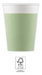 Procos Unicolour Pastel Mint, Zöld papír pohár 8 db-os 200 ml FSC PNN94572