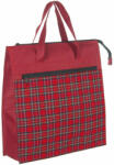 DUNER Elöl 1 zsebes bordó bevásárló táska piros kockás betéttel (bordó piros kockás)