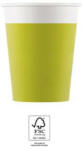  Unicolour Light Green, Zöld papír pohár 8 db-os 200 ml FSC (PNN93542) - kidsfashion