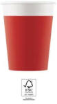  Unicolour Red, Piros papír pohár 8 db-os 200 ml FSC (PNN93540) - kidsfashion