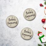  Nyomtatott fa tábla - Boldog Karácsonyt tábla 3db/csomag Krém/barna