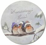  Nyomtatott fa tábla - Karácsonyi koszorú közép 11, 8cm - kosarbolt