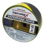 DECOREX ЛЕНТА МАРКИРАЩА САМОЗАЛ. decorex ЗА ПОД И СТЕНИ 50ммх50м ЧЕРНО ЖЪЛТА (43744)