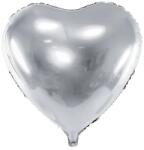 PartyDeco Balon din folie - Inimă, argintiu 61 cm