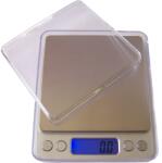 Weight Care Ékszermérleg, minimum 0, 1 g, maximum 2000 g, LCD digitális kijelző, professzionális, ezüst (kdx_x1_cantar_bijuterii_2kg)