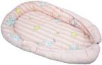 Casa de bumbac Hordozható ágy, babafészek, kiságy, 0-9 hónapos, mosható, elefántok, rózsaszín (8626)
