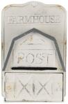 Clayre & Eef Fali postaláda antik fehér szürke vasból 26 cm x 12 cm x 39 h (6Y4246)