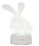 Flippy Dekoratív LED lámpa, Flippy, 3D, Rabbit, USB-vel és elemekkel, 20 cm magas, akril anyagból, többszínű fény és távirányító mellékelve, fehér (124594)