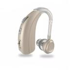 VIXEV Újratölthető hallókészülék, elemmel, 130 dB-es hangerősítővel, közepesen súlyos halláskárosodáshoz, 4 füladapterrel, töltővel és védőtokkal, Púderszín (VXHEAR1)