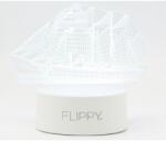 Flippy Dekoratív LED lámpa, Flippy, 3D, Vapor, távirányítóval, két USB tápmóddal és elemekkel, 20 cm magas, akril anyagból és sokszínű fényből, fehér (124584)
