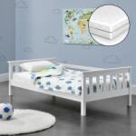 [en. casa] [en. casa]® Gyerekágy Nuuk matraccal és tárolási lehetőséggel gyermekágy ágyráccsal 80 x 160 cm fenyőfa fehér, matt (71474525)