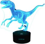 FizioTab Velociraptor 3D LED éjszakai lámpa, FizioTab®, 7 szín, környezeti fény, USB tápellátás (Velociraptor1)