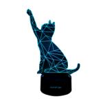 FizioTab Light Cat 3D LED Ljszakai lámpa, 7 szín, környezeti fény, USB tápegység (Pisica118)