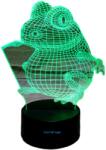 FizioTab 3D Frog LED éjszakai lámpa, FizioTab® lámpa, 7 szín, környezeti fény, USB tápellátás (Broscuta147)
