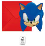  Sonic a sündisznó Sega party meghívó 6 db-os FSC (PNN95922) - gyerekagynemu