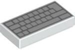 LEGO® 3069bpb0856c1 - LEGO fehér csempe 1 x 2 méretű, billentyűzet mintával (3069bpb0856c1)