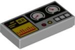 LEGO® 3069bpb0855c86 - LEGO világosszürke csempe 1 x 2 méretű, műszerfal mintával (3069bpb0855c86)