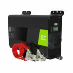 Green Cell autós inverter átalakító 12V-230V 300W/600W USB tiszta szinuszos