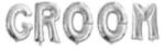 Balloons4party Set baloane folie GROOM argintiu 60 cm