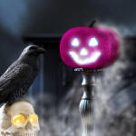 Family Halloween-i RGB LED dekor - habszivacs tök - lila - 11 cm Family 58162D (58162D)