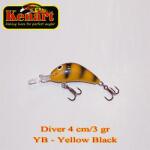 Kenart Vobler KENART Diver Floating 4cm/3gr, YB, Yellow Black (DIV4F-YB)