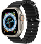 Apple Watch 1-6, SE, SE (2022) (38 / 40 mm) / Watch 7-8 (41 mm), szilikon pótszíj, állítható, hullámos kialakítás, Dux Ducis, fekete - tok-shop