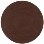 vidaXL barna kézzel font kör alakú jutaszőnyeg 120 cm 133672