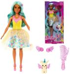 Mattel Barbie: Touch of Magic tündérbaba gyönyörű ruhában kisállattal és kiegészítőkkel- Mattel (HLC34/HLC36) - jatekshop