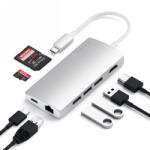Satechi V2 USB-C hub adapter (USB-C, HDMI, 3xUSB-A, SD-kártya) - ezüst