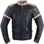 W-Tec Motoros bőrkabát W-TEC Hellsto S fekete bézs és narancssárga csíkkal (22816-S)