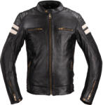 W-Tec Motoros bőrkabát W-TEC Stripe fekete bézs csíkokkal 4XL (24379-4XL)