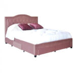  Pat 160x200 cm Terasino Crem cu 4 sertare Tapitat Catifea Somiera Inclusa (cod D3-01) (C542-2123)