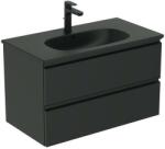 Ideal Standard TESI долен шкаф+мивка 80 cm, с две чекмеджета, черен мат (T0051ZT+T3509V3)